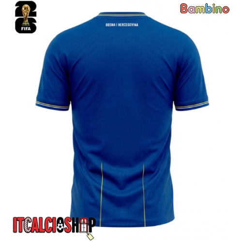 Bosnia ed Erzegovina Prima Maglia Bambino Mondiali 2026 Manica Corta (+ Pantaloni corti)
